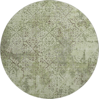 Piper Looms Mayfield Lattice AMF769 Aloe Machine Washable Area Rug Round Main Image