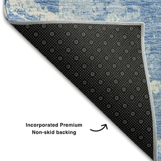 Piper Looms Mayfield Lattice AMF769 Blue Machine Washable Area Rug Backing Image