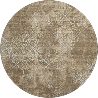 Piper Looms Mayfield Lattice AMF769 Brown Machine Washable Area Rug Round Main Image