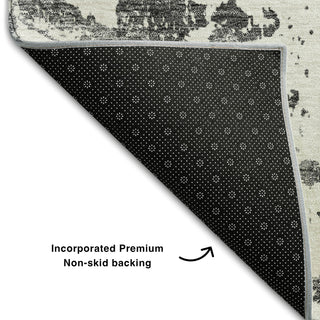 Piper Looms Mayfield Lattice AMF769 Charcoal Machine Washable Area Rug Backing Image