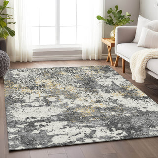 Piper Looms Mayfield Lattice AMF769 Charcoal Machine Washable Area Rug Lifestyle Image Feature