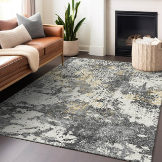 Piper Looms Mayfield Lattice AMF769 Charcoal Machine Washable Area Rug Lifestyle Image Feature