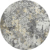 Piper Looms Mayfield Lattice AMF769 Charcoal Machine Washable Area Rug Round Main Image