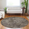 Piper Looms Mayfield Lattice AMF769 Fudge Machine Washable Area Rug Round Lifestyle Image Feature