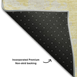 Piper Looms Mayfield Lattice AMF769 Gold Machine Washable Area Rug Backing Image