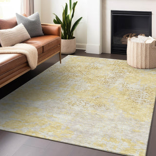 Piper Looms Mayfield Lattice AMF769 Gold Machine Washable Area Rug Lifestyle Image Feature