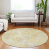 Piper Looms Mayfield Lattice AMF769 Gold Machine Washable Area Rug Round Lifestyle Image Feature