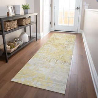 Piper Looms Mayfield Lattice AMF769 Gold Machine Washable Area Rug Runner Lifestyle Image Feature