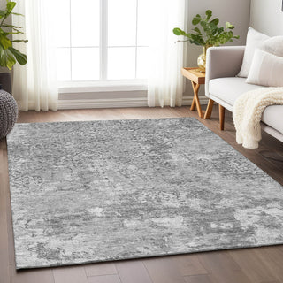 Piper Looms Mayfield Lattice AMF769 Gray Machine Washable Area Rug Lifestyle Image Feature