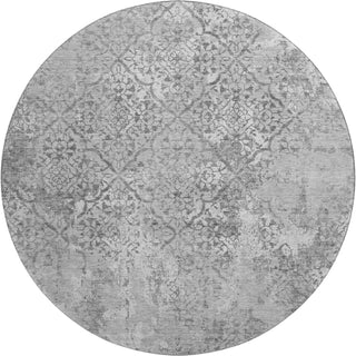 Piper Looms Mayfield Lattice AMF769 Gray Machine Washable Area Rug Round Main Image