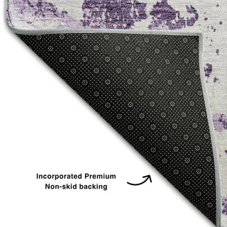 Piper Looms Mayfield Lattice AMF769 Lavender Machine Washable Area Rug Backing Image