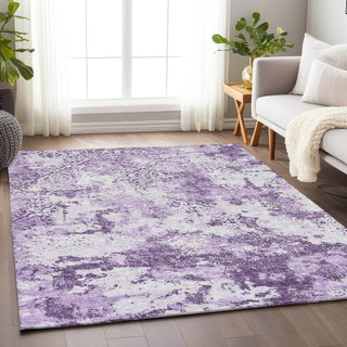 Piper Looms Mayfield Lattice AMF769 Lavender Machine Washable Area Rug Lifestyle Image Feature