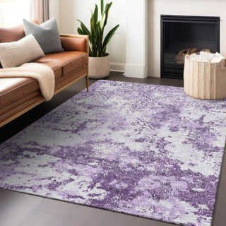 Piper Looms Mayfield Lattice AMF769 Lavender Machine Washable Area Rug Lifestyle Image Feature