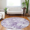 Piper Looms Mayfield Lattice AMF769 Lavender Machine Washable Area Rug Round Lifestyle Image Feature
