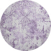 Piper Looms Mayfield Lattice AMF769 Lavender Machine Washable Area Rug Round Main Image