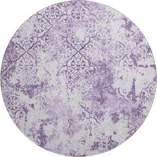 Piper Looms Mayfield Lattice AMF769 Lavender Machine Washable Area Rug Round Main Image