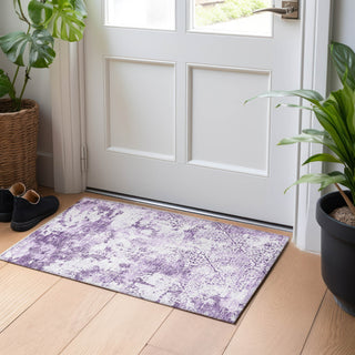 Piper Looms Mayfield Lattice AMF769 Lavender Machine Washable Area Rug Scatter Lifestyle Image Feature