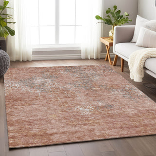 Piper Looms Mayfield Lattice AMF769 Salmon Machine Washable Area Rug Lifestyle Image Feature