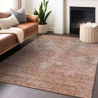 Piper Looms Mayfield Lattice AMF769 Salmon Machine Washable Area Rug Lifestyle Image Feature