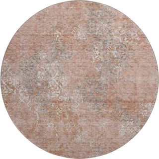 Piper Looms Mayfield Lattice AMF769 Salmon Machine Washable Area Rug Round Main Image