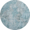 Piper Looms Mayfield Lattice AMF769 Teal Machine Washable Area Rug Round Main Image