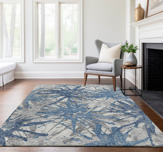 Piper Looms Mayfield Tropical AMF77 Blue Machine Washable Area Rug Lifestyle Image Feature