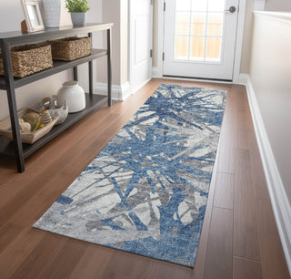 Piper Looms Mayfield Tropical AMF77 Blue Machine Washable Area Rug Runner Lifestyle Image Feature