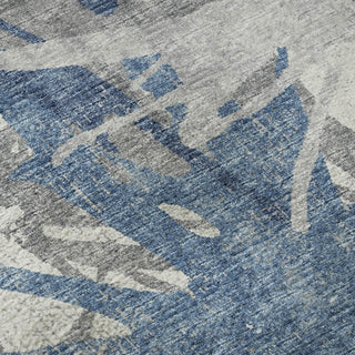 Piper Looms Mayfield Tropical AMF77 Blue Machine Washable Area Rug Swatch Image