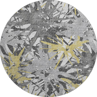 Piper Looms Mayfield Tropical AMF77 Gilded Machine Washable Area Rug Round Main Image