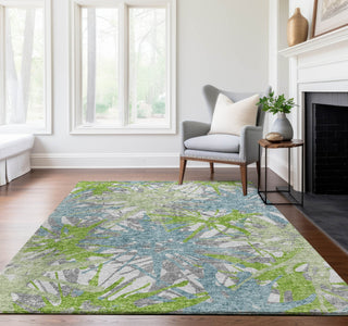 Piper Looms Mayfield Tropical AMF77 Green Machine Washable Area Rug Lifestyle Image Feature