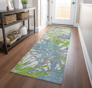 Piper Looms Mayfield Tropical AMF77 Green Machine Washable Area Rug Runner Lifestyle Image Feature