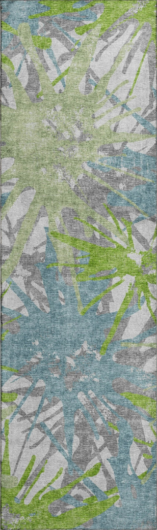 Piper Looms Mayfield Tropical AMF77 Green Machine Washable Area Rug Runner Main Image