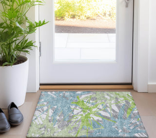 Piper Looms Mayfield Tropical AMF77 Green Machine Washable Area Rug Scatter Lifestyle Image Feature
