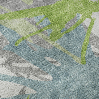 Piper Looms Mayfield Tropical AMF77 Green Machine Washable Area Rug Swatch Image
