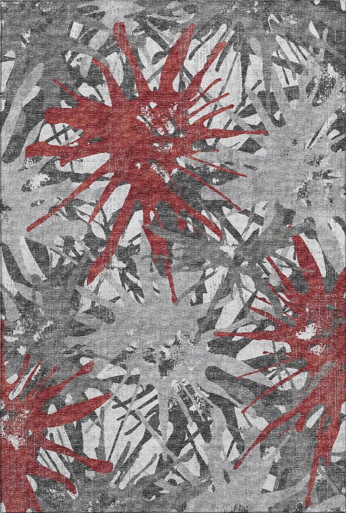 Piper Looms Mayfield Tropical AMF77 Red Machine Washable Area Rug main image