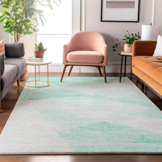 Piper Looms Mayfield Modern AMF770 Aqua Machine Washable Area Rug Lifestyle Image Feature