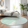 Piper Looms Mayfield Modern AMF770 Aqua Machine Washable Area Rug Round Lifestyle Image Feature