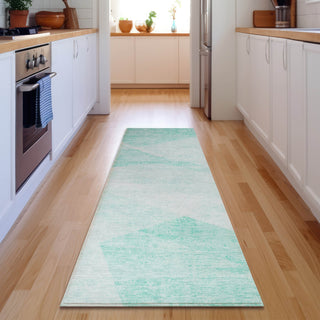 Piper Looms Mayfield Modern AMF770 Aqua Machine Washable Area Rug Runner Lifestyle Image Feature