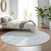 Piper Looms Mayfield Modern AMF770 Denim Machine Washable Area Rug Round Lifestyle Image Feature
