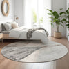 Piper Looms Mayfield Modern AMF770 Silver Machine Washable Area Rug Round Lifestyle Image Feature