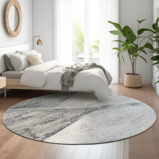 Piper Looms Mayfield Modern AMF770 Sky Machine Washable Area Rug Round Lifestyle Image Feature