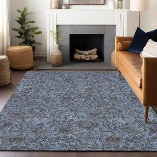 Piper Looms Mayfield Floral AMF771 Blue Machine Washable Area Rug Lifestyle Image Feature