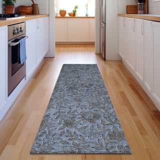 Piper Looms Mayfield Floral AMF771 Blue Machine Washable Area Rug Runner Lifestyle Image Feature