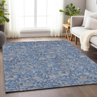 Piper Looms Mayfield Floral AMF771 Denim Machine Washable Area Rug Lifestyle Image Feature