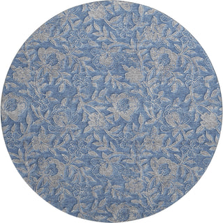Piper Looms Mayfield Floral AMF771 Denim Machine Washable Area Rug Round Main Image