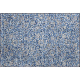 Piper Looms Mayfield Floral AMF771 Denim Machine Washable Area Rug Scatter Main Image