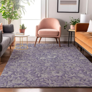 Piper Looms Mayfield Floral AMF771 Eggplant Machine Washable Area Rug Lifestyle Image Feature