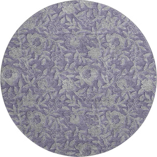 Piper Looms Mayfield Floral AMF771 Eggplant Machine Washable Area Rug Round Main Image