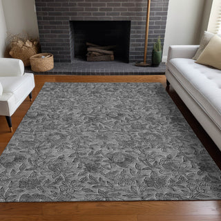 Piper Looms Mayfield Floral AMF771 Gray Machine Washable Area Rug Lifestyle Image Feature