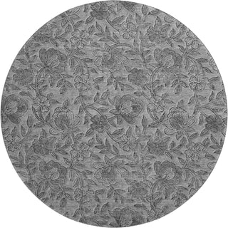 Piper Looms Mayfield Floral AMF771 Gray Machine Washable Area Rug Round Main Image